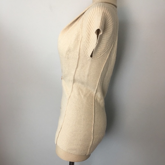 ANTHROPOLOGIE Kenji Beige Sweater Short Sleeve S - Picture 6 of 8